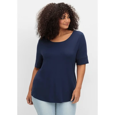 Abbildung von Sheego Tshirt basic, Damen, Größe: 48, Marine