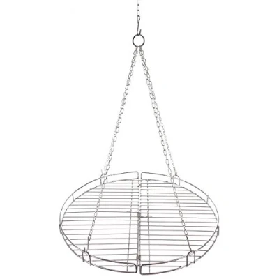 Abbildung von FoxOutdoor Grillrost Grillrost, rund, mit Kette, klappbar, Stahl, ca. 46,8 cm (Packung), Grillfläche: 49 x 3,5 (D H)