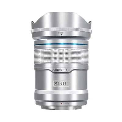 Abbildung von SIRUI Sniper 33 mm Autofokus Objektiv, F1.2 Weitwinkel APS C Kameraobjektiv (Z Mount, silberfarben)