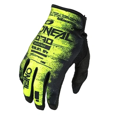 Abbildung von O&#039;NEAL Fahrrad &amp; Motocross Handschuhe MX MTB FR Downhill Passform, Luftdurchlässiges Material Mayhem Glove SCARZ V.24 Erwachsene Schwarz Neon Gelb Größe XXL
