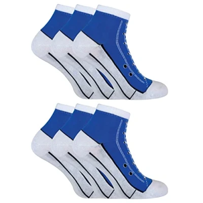 Abbildung von Sock Snob 6er Pack Socken Die Wie Schuhe Aussehen Herren und Damen Baumwoll Schuhdesign für Basketballschuhe (37 40, Blau)