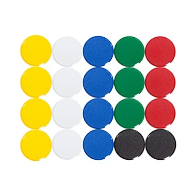 Abbildung von MAUL Facetterand Magnete (20 Stück) MAULpro Ø 20mm Mini aus Kunststoff Starke für Whiteboard und Magnettafel ideal Büro, Homeoffice Werkstatt Bunt