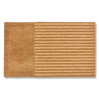 Abbildung von Astra Moderne Fußmatte Haustür Kokosmatte 45x75cm Streifen Natur rutschfeste Schmutzfangmatte robust Fussmatte innen Türmatte Außenbereich überdacht