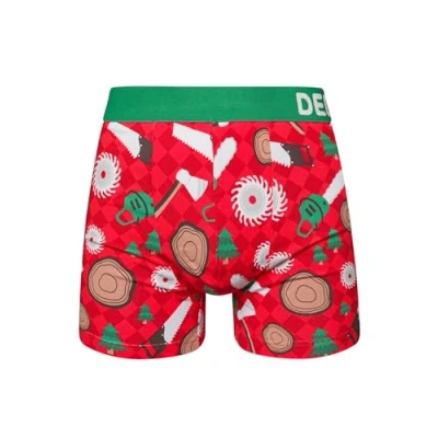 Abbildung von Dedoles Boxershorts Herren &amp; Jungen Unterwäsche Trunks Baumwolle lustige Designs Dinosaurier Hamster Spiele Maulwurf Geschenk, Farbe Rot, Motiv Holzfäller Unterhose, Gr. S