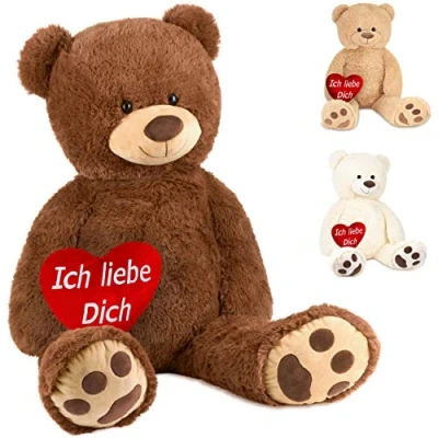 Abbildung von BRUBAKER Kuscheltier XXL Teddybär 100 cm groß mit Herz Ich liebe dich (Valentinstagsgeschenk, 1 St), großer Teddy Bär, Stofftier Plüschtier