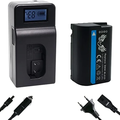 Abbildung von SK Akku Ersatz für Panasonic DMW BLK22 2250mAh BLK22E + Speed Charger Lumix DC G9 GH5 II GH5S GH6 S5 S5K