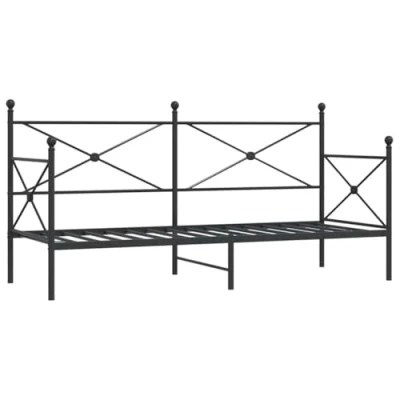 Abbildung von vidaXL Tagesbett ohne Matratze Schwarz 75x190 cm Stahl, Schlafbett, Schlafsofa, Couchbett, Gästebett, Tagesbettsofa, bequemes Schlafsofa