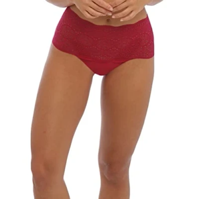 Abbildung von Fantasie Damen Lace Ease Invisible Stretch Full Slip Unterwäsche im Bikini Stil, rot, One Size