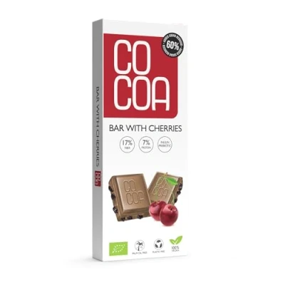 Abbildung von Weißer Teller mit BIO Kirschen 40g, 60% weniger Zucker, Low Carb Snack Inulin Probiotikum, Schokolade niedrigem Kokoszucker Anteil, perfekt für eine kohlenhydratarme Ernährung