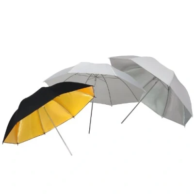 Abbildung von 3X Schirm Softbox DynaSun UR02 =1 Weiss Diffusor,1 Reflektorschirm Silber,1 Studioschirm Gold 109