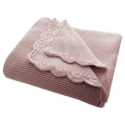 Abbildung von Bio Baby Kuscheldecke 100% Baumwolle (kbA) GOTS zertifiziert, Perlrosa, 80 x 100 cm