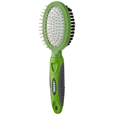 Abbildung von Kerbl 81950 Doppelbürste mit Schutzkappen und Borsten oval, 20.5 cm