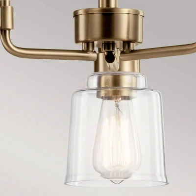 Abbildung von Kichler KL AIVIAN3 WBR Kronleuchter Aivian E27 40W Stahl, Glas; Messing verwittert B:57.4cm Ø57.4cm dimmbar höhenverstellbar
