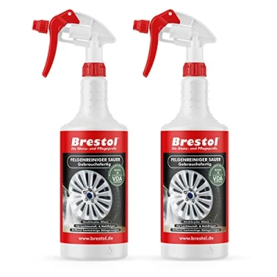 Abbildung von Brestol Felgenreiniger gebrauchsfertig 2X 750 ml für Alufelgen Stahlfelgen Autofelgen LKW Felgen Leichtmetallfelgen Felgenglanz Felgenpflege sauer Bremsstaubentferner