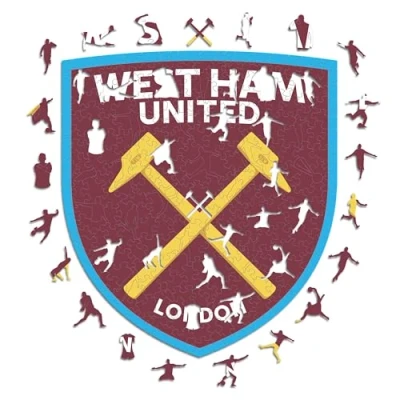 Abbildung von Iconic Puzzles, West Ham Crest, 100% ökologisch nachhaltiges Holzpuzzle mit offizieller Lizenz, Größe L, 500 Teile