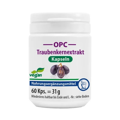 Abbildung von OPC Traubenkernextrakt + Vitamin C Kapseln 60 St