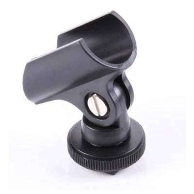 Abbildung von luosh Mikrofonhalter Cliphalter, Mikrofonclipständer 19mm Kunststoff Clip mit Blitzschuh für Kamera