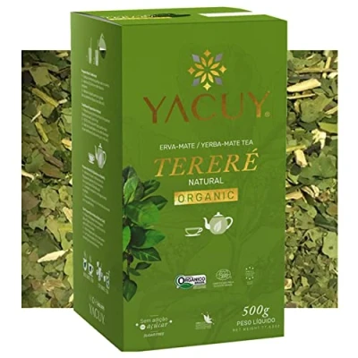 Abbildung von Yacuy Yerba Mate Tee Terere Organic Vacuum 0.5 kg + Geschenk Probe (40g): Reich an Antioxidantien, Vitaminen, beschleunigt den Stoffwechsel, zuckerfrei Brasilien