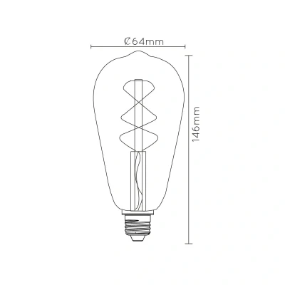 Abbildung von Lucide LED BULB TWILIGHT SENSOR Glühfadenlampe Außen Ø 6,4 cm E27 1x4W 2200K Amber