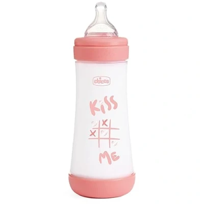 Abbildung von Chicco Flasche Perfect 5, Antikolik 300 ml, Ablaufschnell, Baby 4m+, Silikon Schnuller, Bifunktionelle Stillflasche ml mit Intui Flow System
