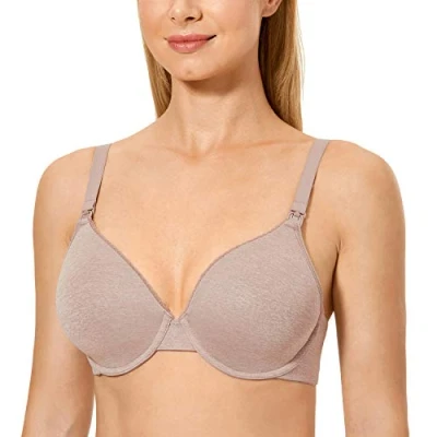 Abbildung von Gratlin Damen Still BH mit Bügel Gepolstert Schwangerschafts BHS Stütz Umstands Komfort Vollschalen Cups Cameo Heather 70H