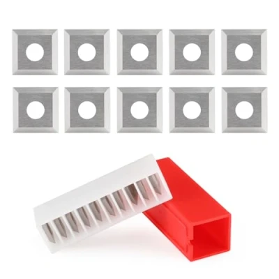 Abbildung von Trvoxviq Wendeplatten Wendemesser 10 Stück Ersatzklingen(12x12X2.2mm, 35), Hartmetalleinsätze Vierkant seitig geschärft Austauschbare Hartmetall(HW) für Planfräser Holz Drechselwerkzeug
