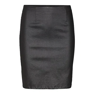 Abbildung von Vero Moda Vmmilly HR Coated Bleistiftrock, Damen, Größe: Medium, Black