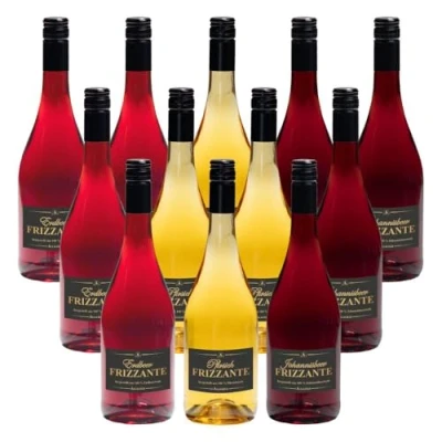 Abbildung von ALLACHER Frizzante/Secco Mix Erdbeer &amp; Pfirsich Johannisbeer hergestellt aus 100% Fruchtwein erfrischender Fruchtsecco 7% vol. Frizzante Aperitif ideale Geschenkidee (12 x 0,75 l)