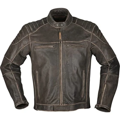 Abbildung von Modeka Vincent Aged Motorrad Lederjacke (Brown,6XL)
