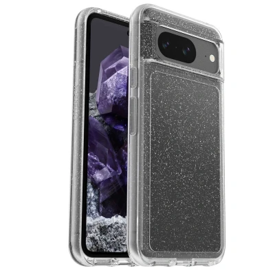 Abbildung von OtterBox Symmetry Clear Hülle für Google Pixel 8, sturzsicher, schützende Hülle, 3x getestet nach Militärstandard, Transparent Stardust