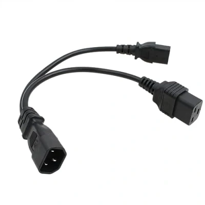 Abbildung von HangTon UPS PDU Stromkabel Y Splitter Verlängerungskabel IEC320 C14 Stecker auf C19 C13 für Computer Monitor Drucker 3 Prong 12&quot;