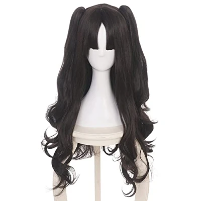 Abbildung von HIROAKIYA Ishtar Rin Tohsaka Wig, Fate Cosplay Wig Clip Ponytails with Cap