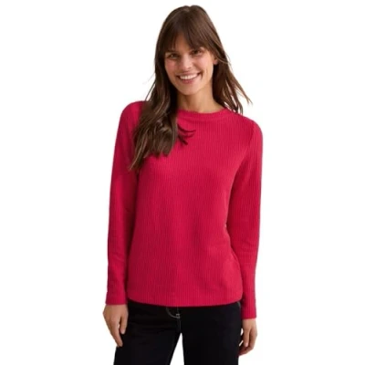 Abbildung von Cecil Struktur Strickpullover, Damen, Größe: XS, Rot