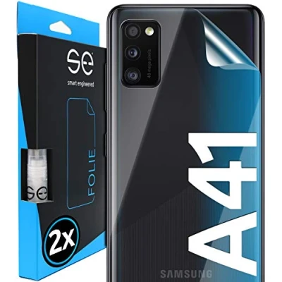 Abbildung von 2x se® 3D SCHUTZFOLIE Rückseite Transparent für Samsung Galaxy A41,Selbstheilend, Backcover, einfache blasenfreie Installation, Ultra Klar,Schutz vor Schmutz, Stoß Kratzfest, aus Deutschland