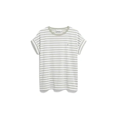 Abbildung von Armedangels Idaara Stripes Tshirt print, Damen, Größe: XL, White seagreen