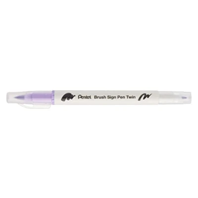Abbildung von Pentel Brush Sign Pen Twin SESW30C Faserschreiber, 2 pinselähnliche Spitzen, heliotrope (1 Stück)
