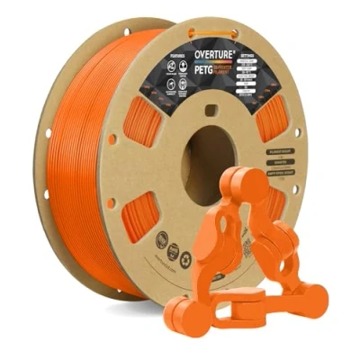 Abbildung von OVERTURE PETG Filament Aufgerüstet 1,75 mm, 1kg (2,2 lbs) Spule, 3D Druck Filament, Maßgenauigkeit +/ 0.02 mm (Orange)