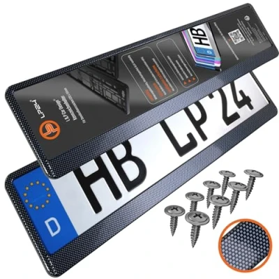 Abbildung von L &amp; P Car Design L&amp;P A163 2 STK Kennzeichenhalter Auto Nummernschildhalter Carbon Kennzeichenhalterung
