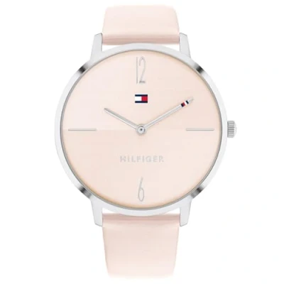 Abbildung von Tommy Hilfiger Analog Quarzuhr für Damen mit Pinkes Lederarmband 1782378