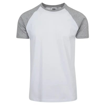 Abbildung von Urban Classics Raglan Contrast Tshirt print, Herren, Größe: 3XL, White/ mottled light grey