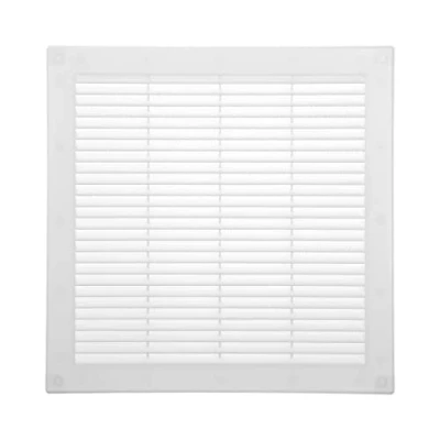 Abbildung von Vent Systems 300x300 mm Weiße Lüftungsabdeckung flache, quadratische Lüftungsschlitze Integrierter Insektenschutz HVAC Lüftungsöffnungen für Badezimmer, Heimbüro