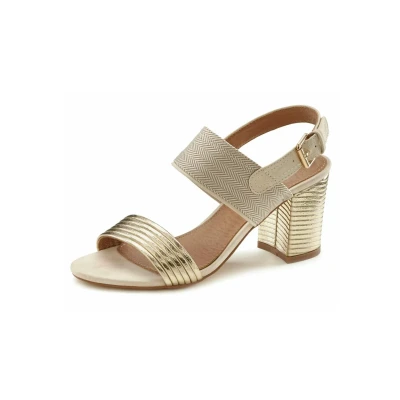 Abbildung von Lascana Riemensandalette, Damen, Größe: 37, Goldfarben Schuhe