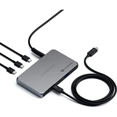 Abbildung von Satechi Aluminium Thunderbolt 4 Slim Hub grey ST T4SHM EU