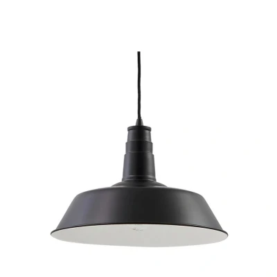 Abbildung von Lindby Hängeleuchte Laylan, schwarz/weiß, Ø 36 cm, Metall