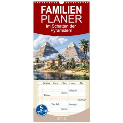 Abbildung von Familienplaner 2025 Im Schatten der Pyramidern mit 5 Spalten (Wandkalender, 21 cm x 45 cm), CALVENDO