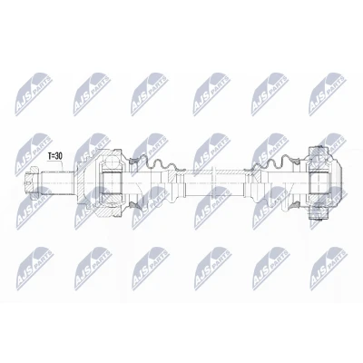 Abbildung von NTY NPW BM 083 Antriebswelle Hinterachse links 611 mit Mutter BMW: 3 Limousine, Touring, Coupe