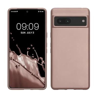 Abbildung von kwmobile Case kompatibel mit Google Pixel 7 Hülle Schutzhülle aus Silikon metallisch schimmernd Handyhülle Metallic Arctic Berry