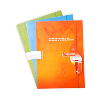 Abbildung von Clairefontaine 48C Heft / Praxisarbeitsheft Calligraphe geheftet, DIN A4, französiche Lineatur 70g + blanko 90g, 32 Blatt, farbig sortiert, 1 Stück