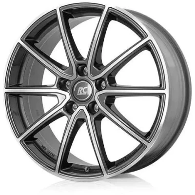 Abbildung von RC Design 5 loch 17Zoll 100mm Alufelge RC32 himalaya grey front poliert 0620072465 Felge