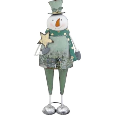 Abbildung von Trend Line Weihnachtsfigur TrendLine Dekofigur Metall Schneemann 63 x 27 cm
